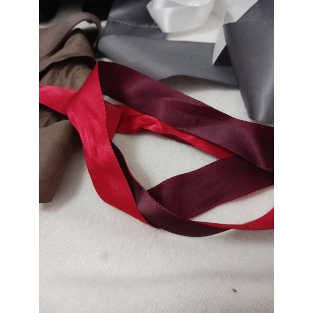 LOT of 17 Ribbons Luxe Various colors & types FABRIC, preloved Gift Box Crafting